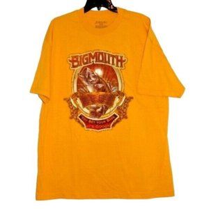 St. Johns Bay Big Mouth Beer Size Med Bass Fishing T-Shirt Mustard Yellow Gift